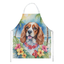 Load image into Gallery viewer, Cavalier Spaniel Luau Apron – Artist-Designed Kitchen, BBQ &amp; Craft Apron