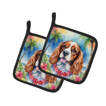 Load image into Gallery viewer, Cavalier Spaniel Luau Pot Holders - Set of 2 Decorative Kitchen Helpers | Made in the USA