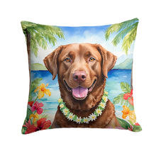 Load image into Gallery viewer, Chesapeake Bay Retriever Luau Throw Pillow - 14x14 Decorative Pillow – Art for Your Home &amp; Patio