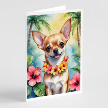 Load image into Gallery viewer, Chihuahua Luau Greeting Cards - Blank Note Cards – 8-Pack of Artist-Designed Cards with Envelopes