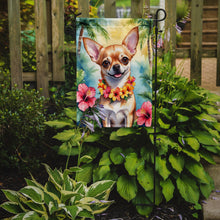 Load image into Gallery viewer, Chihuahua Luau Garden Flag – Tropical Dog Decor with Hibiscus &amp; Palm Leaves