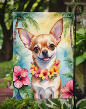 Load image into Gallery viewer, Chihuahua Luau Garden Flag – Tropical Dog Decor with Hibiscus &amp; Palm Leaves