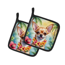 Load image into Gallery viewer, Chihuahua Luau Pot Holders - Set of 2 Decorative Kitchen Helpers | Made in the USA