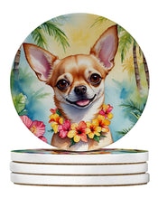 Load image into Gallery viewer, Chihuahua Luau Large Sandstone Coasters Pack of 4