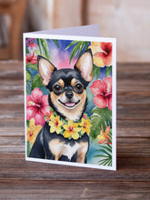 Load image into Gallery viewer, Chihuahua Luau Greeting Cards - Blank Note Cards – 8-Pack of Artist-Designed Cards with Envelopes