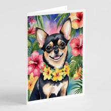 Load image into Gallery viewer, Chihuahua Luau Greeting Cards - Blank Note Cards – 8-Pack of Artist-Designed Cards with Envelopes
