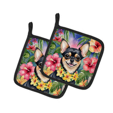 Load image into Gallery viewer, Chihuahua Luau Pot Holders - Set of 2 Decorative Kitchen Helpers | Made in the USA