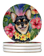 Load image into Gallery viewer, Chihuahua Luau Large Sandstone Coasters Pack of 4