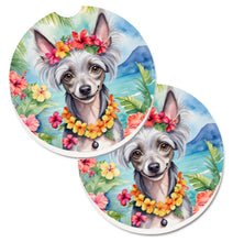 Load image into Gallery viewer, Chinese Crested Luau Car Coasters – Set of 2 - Absorbent Stone with Fun &amp; Functional Artwork