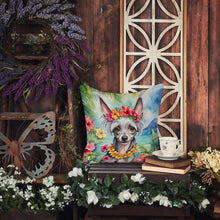 Load image into Gallery viewer, Chinese Crested Luau Throw Pillow - 14x14 Decorative Pillow – Art for Your Home &amp; Patio