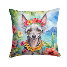 Load image into Gallery viewer, Chinese Crested Luau Throw Pillow - 14x14 Decorative Pillow – Art for Your Home &amp; Patio