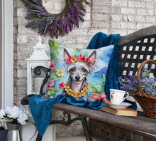 Load image into Gallery viewer, Chinese Crested Luau Throw Pillow