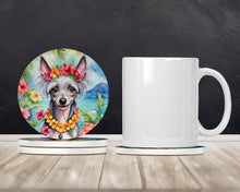 Load image into Gallery viewer, Chinese Crested Luau Large Sandstone Coasters Pack of 4