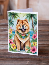 Load image into Gallery viewer, Chow Chow Luau Greeting Cards - Blank Note Cards – 8-Pack of Artist-Designed Cards with Envelopes