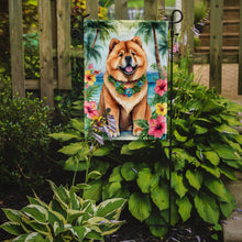 Load image into Gallery viewer, Chow Chow Luau Garden Flag – Tropical Dog Decor with Hibiscus &amp; Palm Leaves