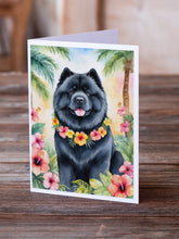 Load image into Gallery viewer, Chow Chow Luau Greeting Cards - Blank Note Cards – 8-Pack of Artist-Designed Cards with Envelopes