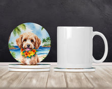 Load image into Gallery viewer, Cockapoo Luau Large Sandstone Coasters Pack of 4