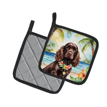 Load image into Gallery viewer, Cocker Spaniel Luau Pot Holders - Set of 2 Decorative Kitchen Helpers | Made in the USA