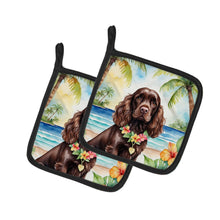 Load image into Gallery viewer, Cocker Spaniel Luau Pot Holders - Set of 2 Decorative Kitchen Helpers | Made in the USA