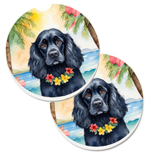 Load image into Gallery viewer, Cocker Spaniel Luau Car Coasters – Set of 2 - Absorbent Stone with Fun &amp; Functional Artwork