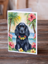 Load image into Gallery viewer, Cocker Spaniel Luau Greeting Cards - Blank Note Cards – 8-Pack of Artist-Designed Cards with Envelopes