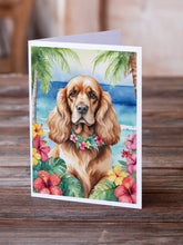 Load image into Gallery viewer, Cocker Spaniel Luau Greeting Cards - Blank Note Cards – 8-Pack of Artist-Designed Cards with Envelopes