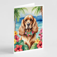 Load image into Gallery viewer, Cocker Spaniel Luau Greeting Cards - Blank Note Cards – 8-Pack of Artist-Designed Cards with Envelopes