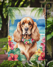 Load image into Gallery viewer, Cocker Spaniel Luau Garden Flag – Tropical Dog Decor with Hibiscus &amp; Palm Leaves