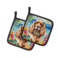 Load image into Gallery viewer, Cocker Spaniel Luau Pot Holders - Set of 2 Decorative Kitchen Helpers | Made in the USA