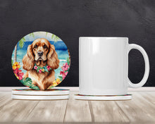 Load image into Gallery viewer, Cocker Spaniel Luau Large Sandstone Coasters Pack of 4