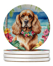 Load image into Gallery viewer, Cocker Spaniel Luau Large Sandstone Coasters Pack of 4