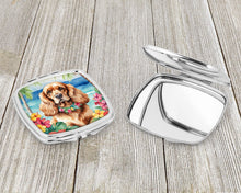 Load image into Gallery viewer, Cocker Spaniel Luau Compact Mirror – Stylish Purse Mirror with Artistic Covers
