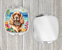 Load image into Gallery viewer, Cocker Spaniel Luau Compact Mirror – Stylish Purse Mirror with Artistic Covers