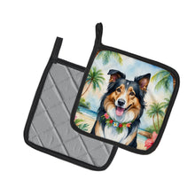 Load image into Gallery viewer, Collie Luau Pot Holders - Set of 2 Decorative Kitchen Helpers | Made in the USA