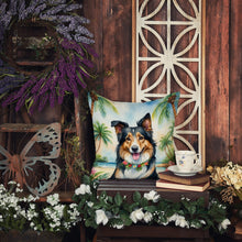 Load image into Gallery viewer, Collie Luau Throw Pillow - 14x14 Decorative Pillow – Art for Your Home &amp; Patio