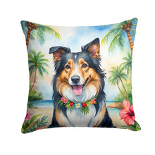 Load image into Gallery viewer, Collie Luau Throw Pillow - 14x14 Decorative Pillow – Art for Your Home &amp; Patio