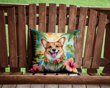 Load image into Gallery viewer, Corgi Luau Throw Pillow - 14x14 Decorative Pillow – Art for Your Home &amp; Patio