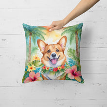 Load image into Gallery viewer, Corgi Luau Throw Pillow