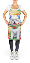 Load image into Gallery viewer, Coton de Tulear Luau Apron – Artist-Designed Kitchen, BBQ &amp; Craft Apron