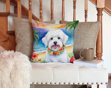 Load image into Gallery viewer, Coton de Tulear Luau Throw Pillow - 14x14 Decorative Pillow – Art for Your Home &amp; Patio