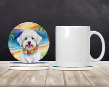 Load image into Gallery viewer, Coton de Tulear Luau Large Sandstone Coasters Pack of 4