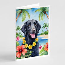 Load image into Gallery viewer, Curly-Coated Retriever Luau Greeting Cards - Blank Note Cards – 8-Pack of Artist-Designed Cards with Envelopes