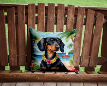 Load image into Gallery viewer, Dachshund Luau Throw Pillow - 14x14 Decorative Pillow – Art for Your Home &amp; Patio
