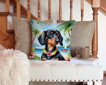 Load image into Gallery viewer, Dachshund Luau Throw Pillow - 14x14 Decorative Pillow – Art for Your Home &amp; Patio