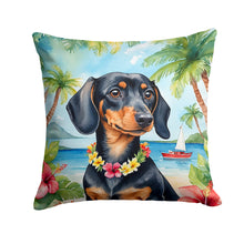 Load image into Gallery viewer, Dachshund Luau Throw Pillow - 14x14 Decorative Pillow – Art for Your Home &amp; Patio