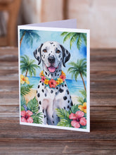 Load image into Gallery viewer, Dalmatian Luau Greeting Cards - Blank Note Cards – 8-Pack of Artist-Designed Cards with Envelopes