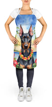 Load image into Gallery viewer, Doberman Pinscher Luau Apron – Artist-Designed Kitchen, BBQ &amp; Craft Apron