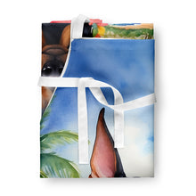 Load image into Gallery viewer, Doberman Pinscher Luau Apron – Artist-Designed Kitchen, BBQ &amp; Craft Apron