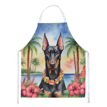 Load image into Gallery viewer, Doberman Pinscher Luau Apron – Artist-Designed Kitchen, BBQ &amp; Craft Apron
