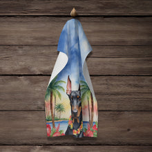 Load image into Gallery viewer, Doberman Pinscher Luau Kitchen Towel